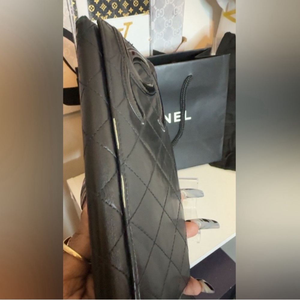 Chanel Cambon Wallet Black Quilted Leather, With dust bag and gift bag - Picture 12 of 16